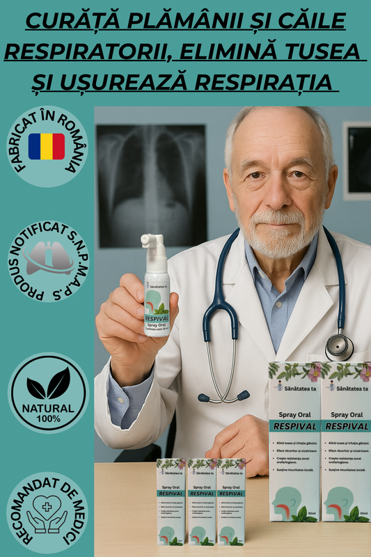 Spray de plante pentru curățarea plămânilor și anti-tuse RESPIVAL
